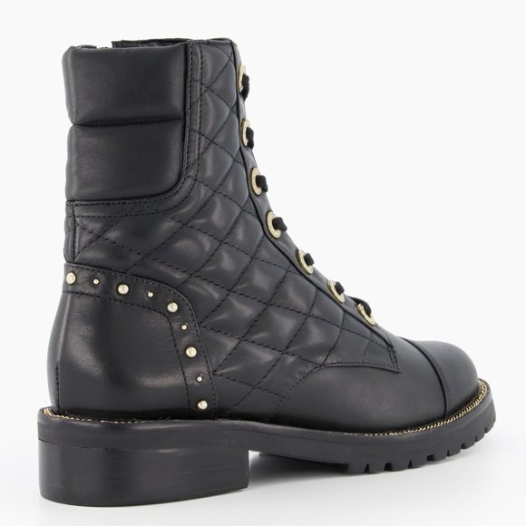 Dune London-PAMPAS- Pearl embellished Lace Up Ankle Boots *Size 39 - Picture 1 of 12